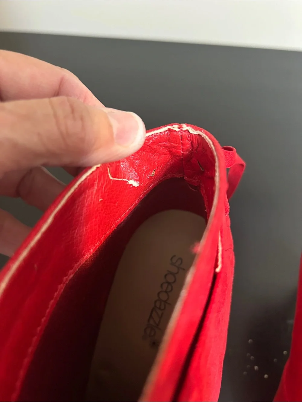 Shoe Dazzle Red Faux Suede Pointed-Toe Stiletto Slip-on Ankle Boots Size 8